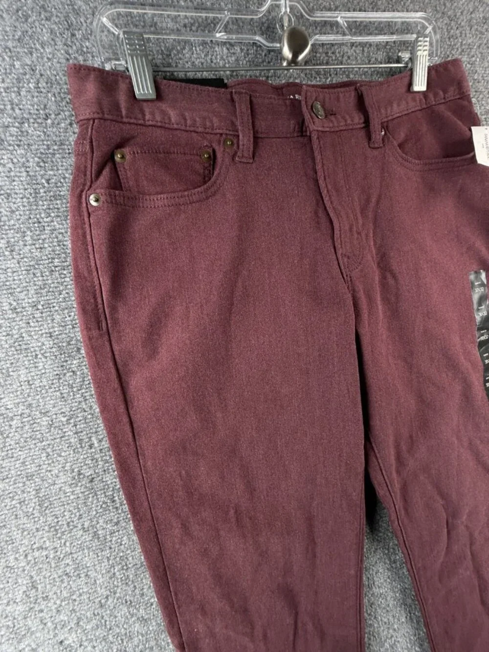 NWT Banana Republic Travel Jean Burgundy Red 31x32 Slim Fit Tapered Leg Adult